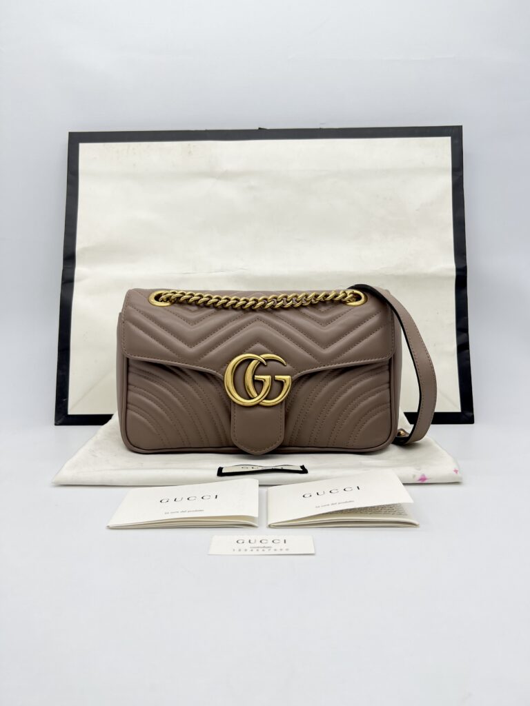 Gucci Marmont Flap Small Nude GHW