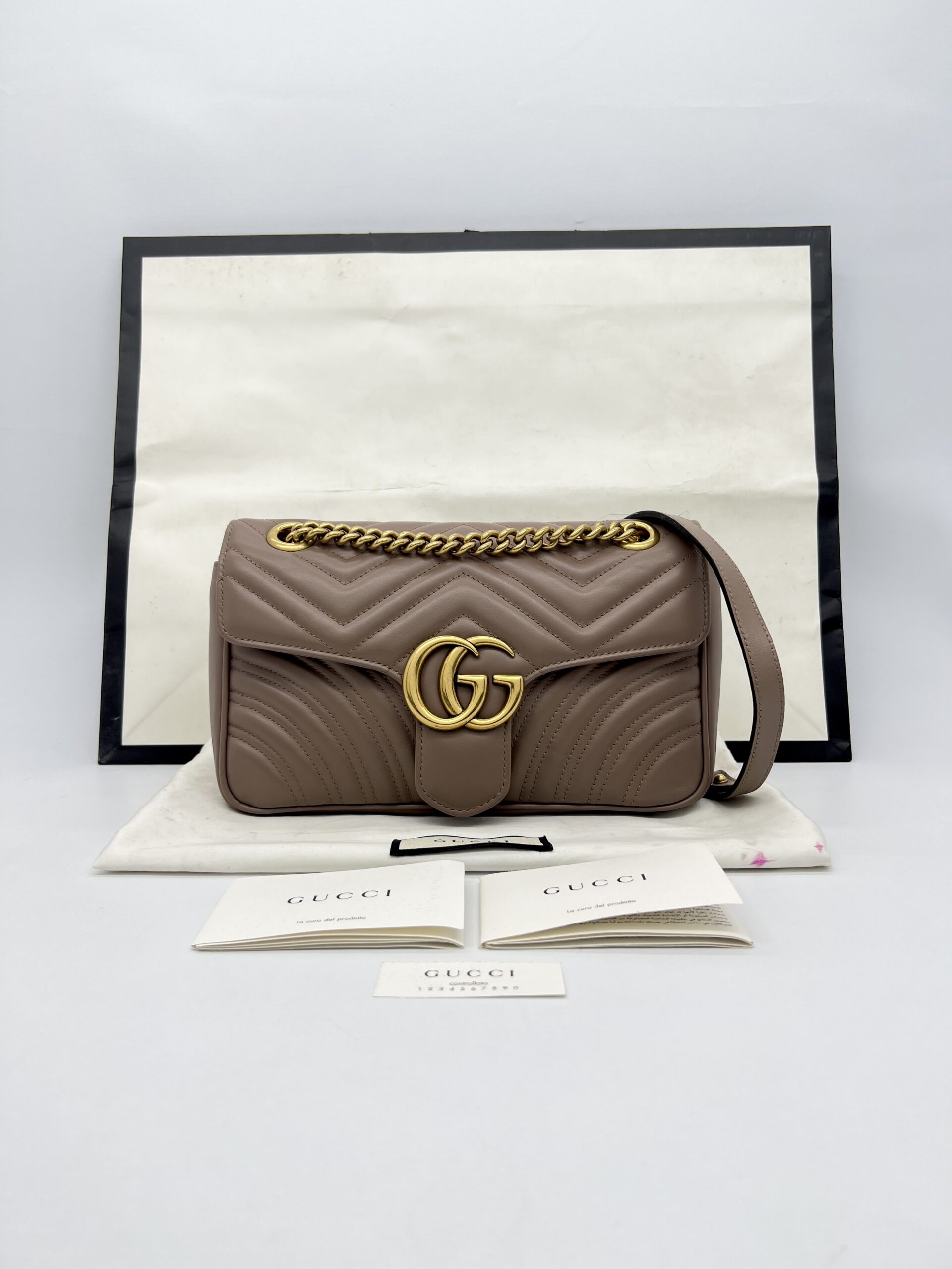 Gucci Marmont Flap Small Nude GHW