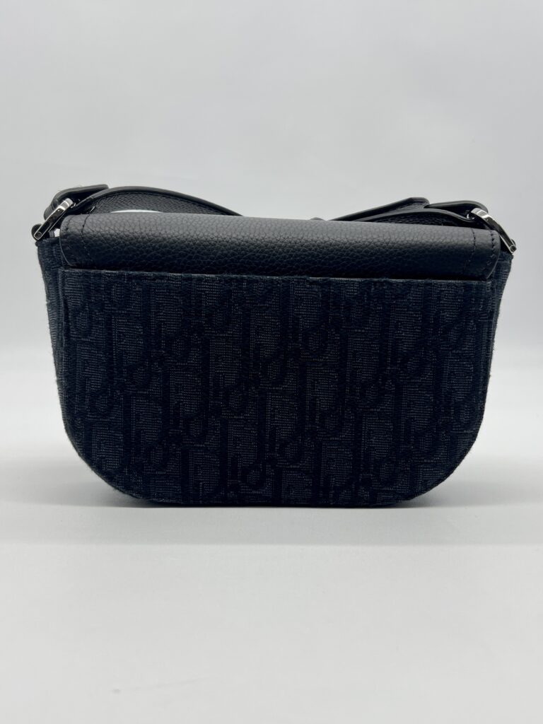 Dior Mini Saddle Messenger Bag Canvas Oblique Black