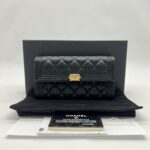 Chanel Boy Long Wallet Black Caviar GHW