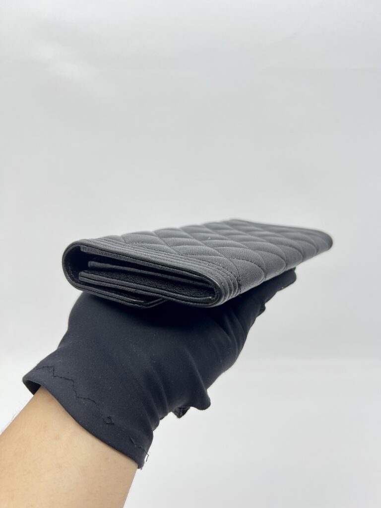 Chanel Boy Long Wallet Black Caviar GHW