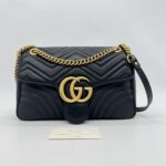 Gucci GG MARMONT Matelasse Black GHW
