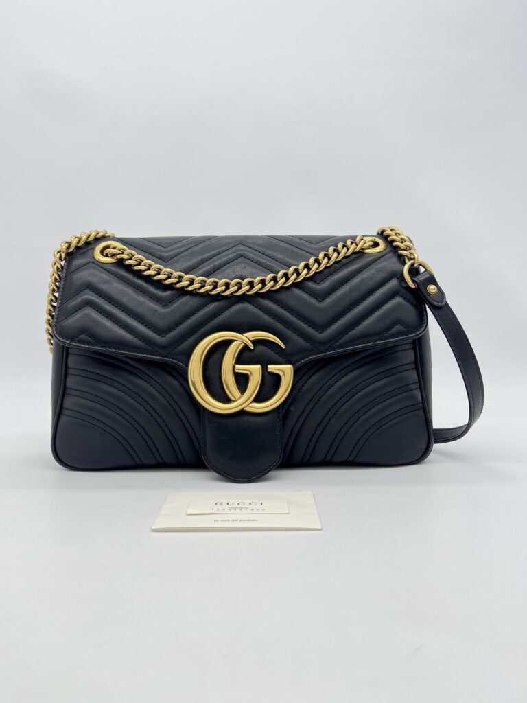 Gucci GG MARMONT Matelasse Black GHW