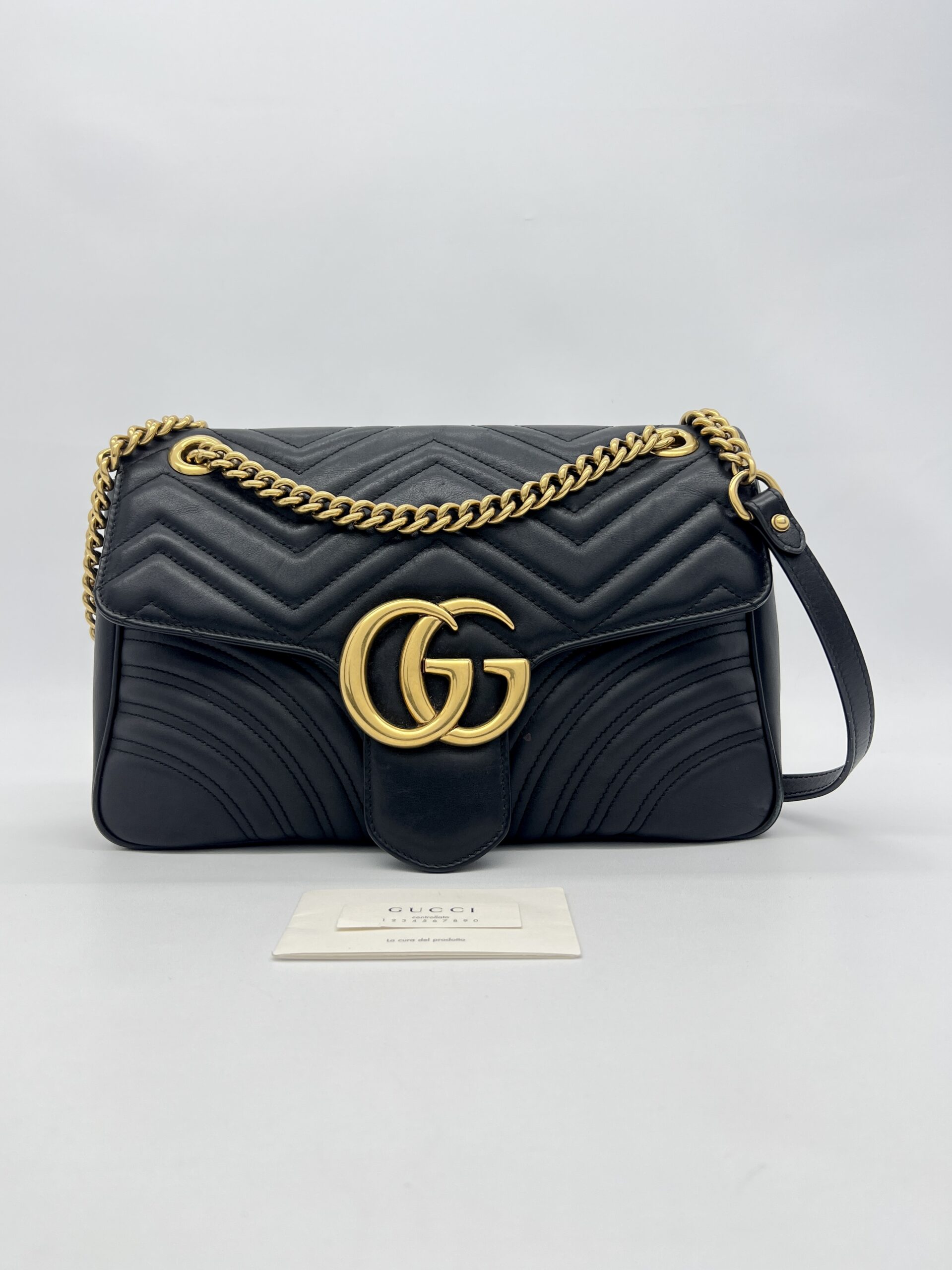 Gucci GG MARMONT Matelasse Black GHW