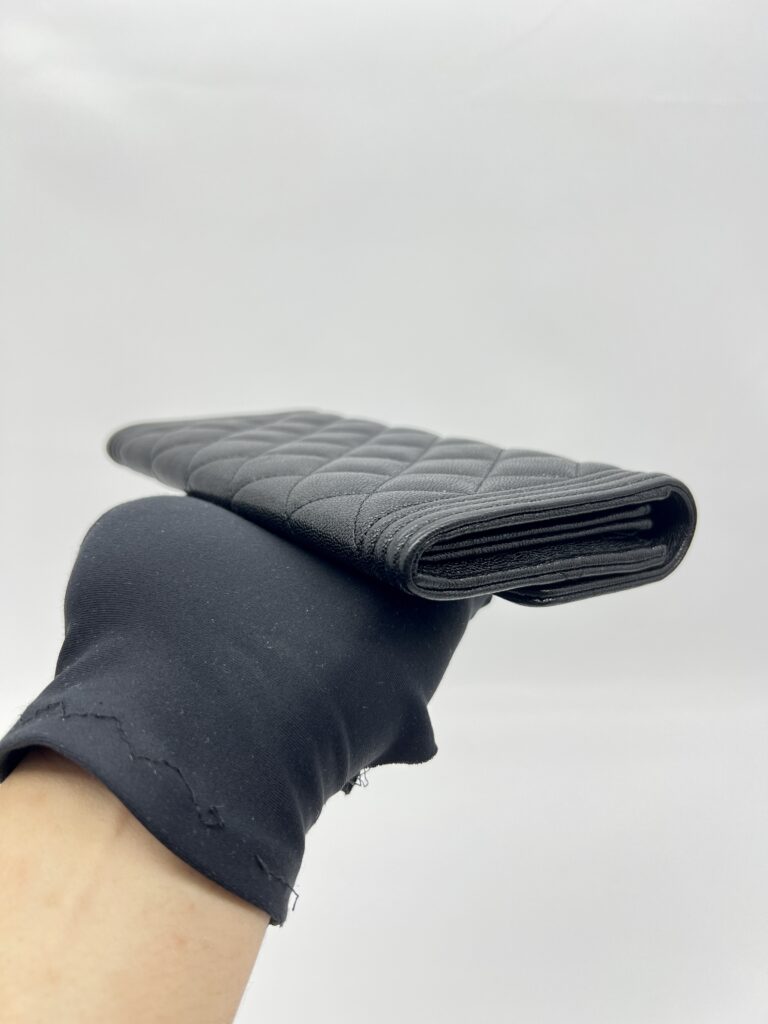 Chanel Boy Long Wallet Black Caviar GHW