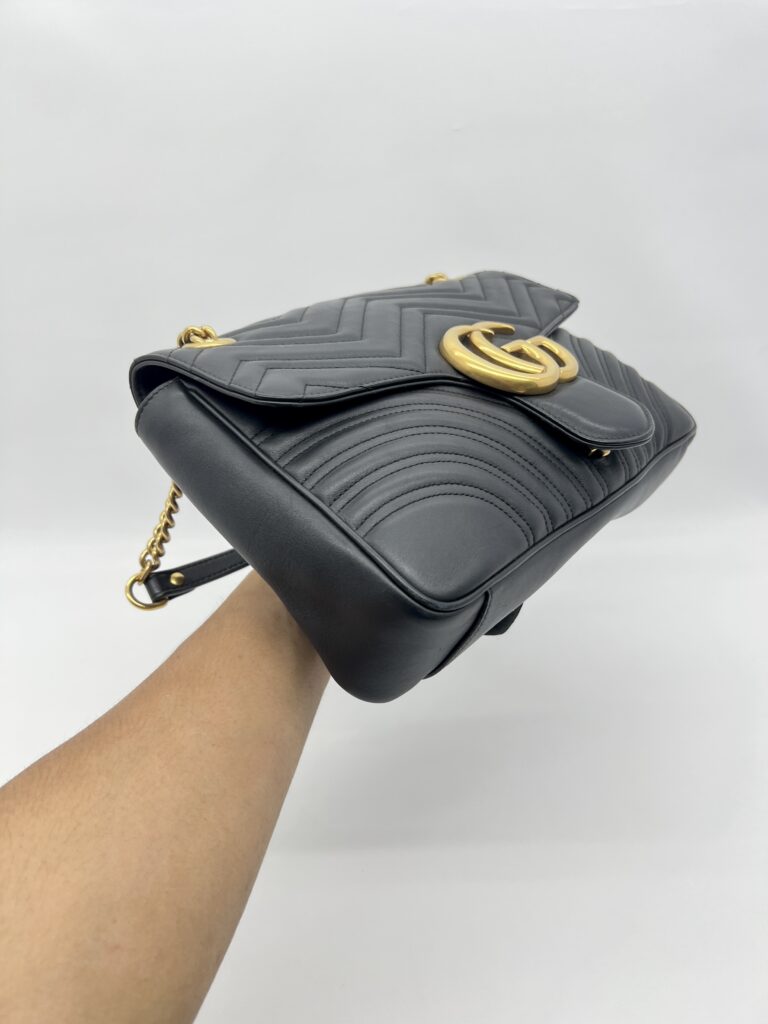 Gucci GG MARMONT Matelasse Black GHW