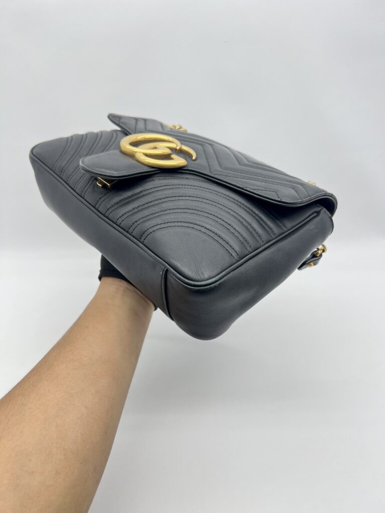 Gucci GG MARMONT Matelasse Black GHW