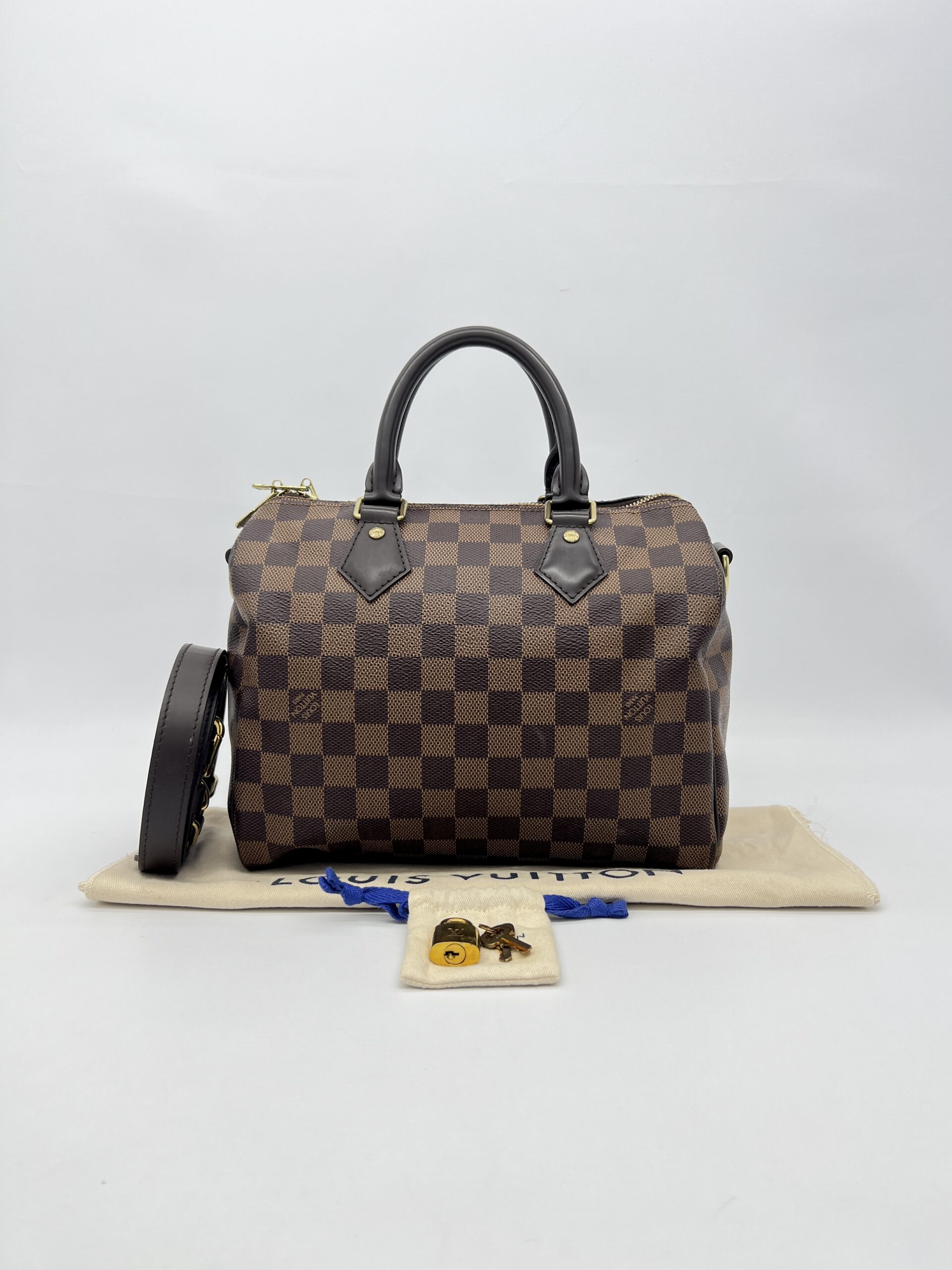 Louis Vuitton Speedy Bandou 25 Damier Ebene GHW