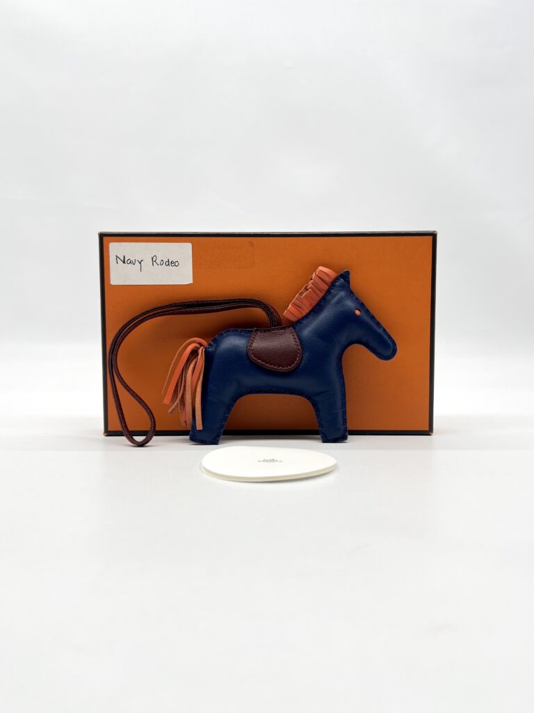 Hermes Rodeo Charm Navy Blue Orange