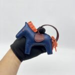 Hermes Rodeo Charm Navy Blue Orange