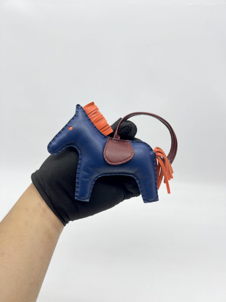 Hermes Rodeo Charm Navy Blue Orange
