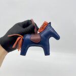 Hermes Rodeo Charm Navy Blue Orange