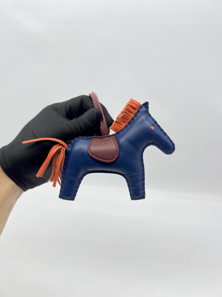 Hermes Rodeo Charm Navy Blue Orange