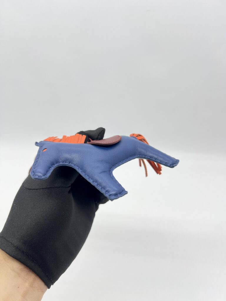 Hermes Rodeo Charm Navy Blue Orange