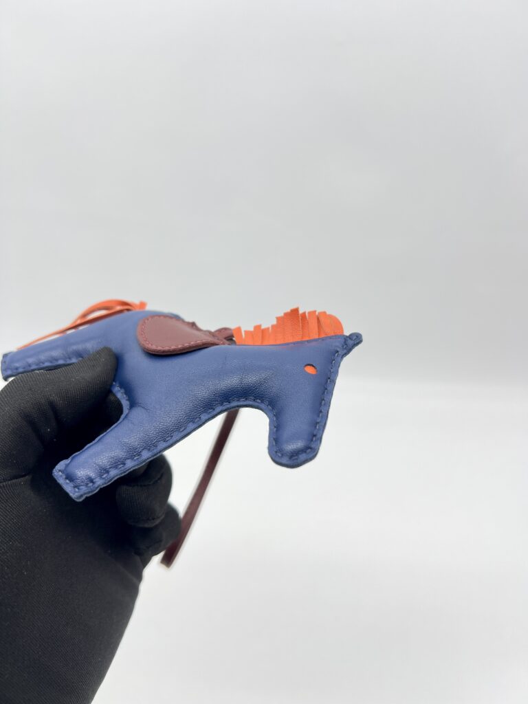 Hermes Rodeo Charm Navy Blue Orange