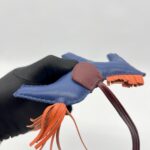 Hermes Rodeo Charm Navy Blue Orange