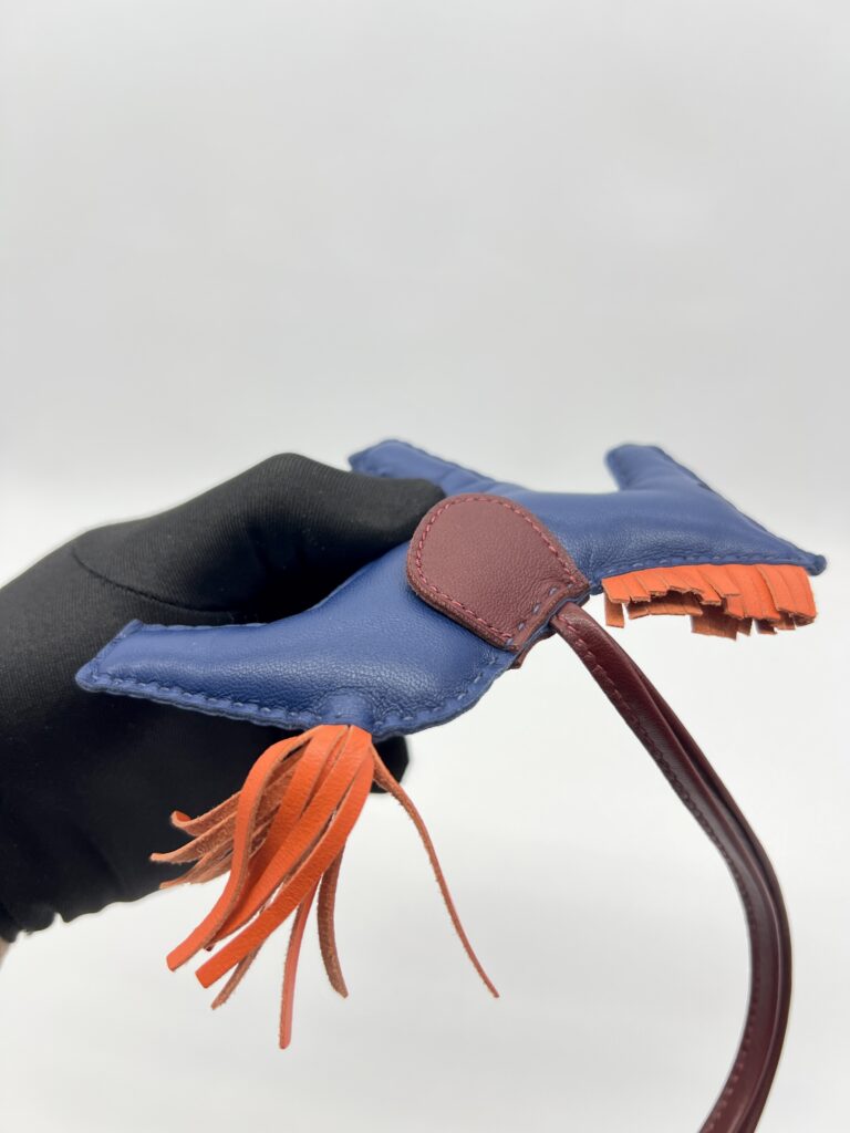 Hermes Rodeo Charm Navy Blue Orange