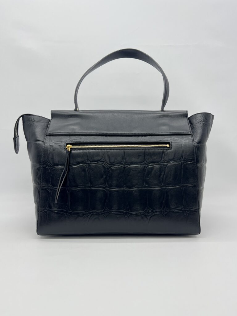 Celine Mini Belt Bag Croco Embossed Black GHW