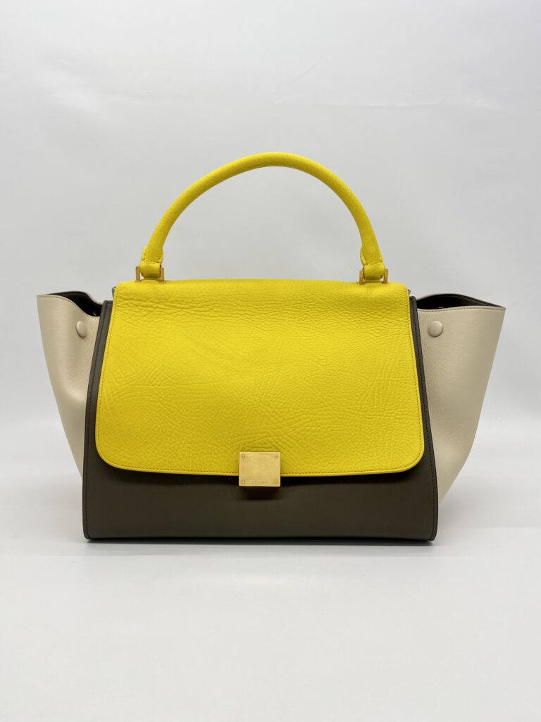 Celine Trapeze Medium Yellow Beige GHW