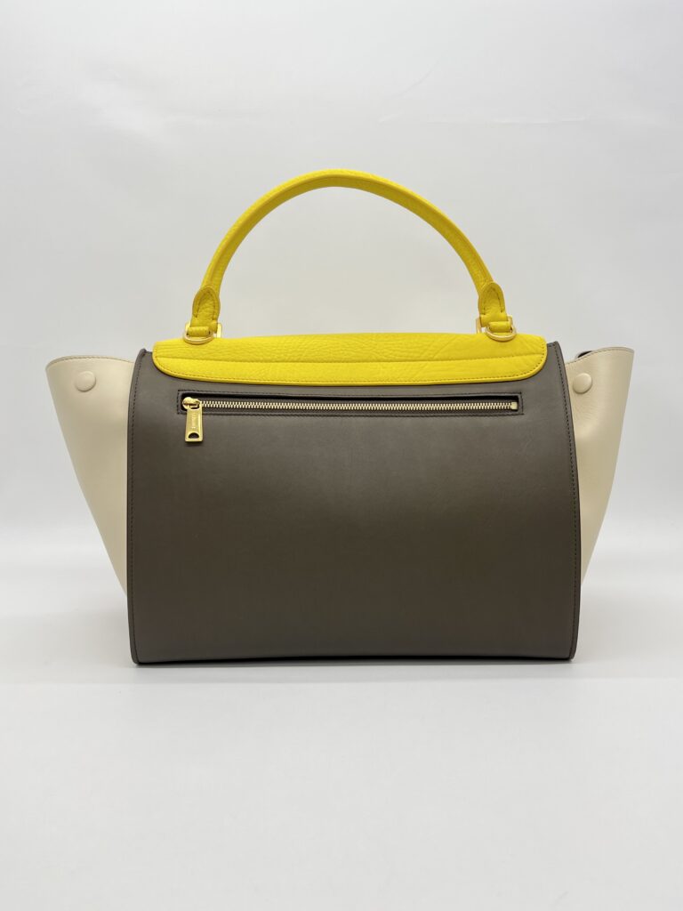 Celine Trapeze Medium Yellow Beige GHW