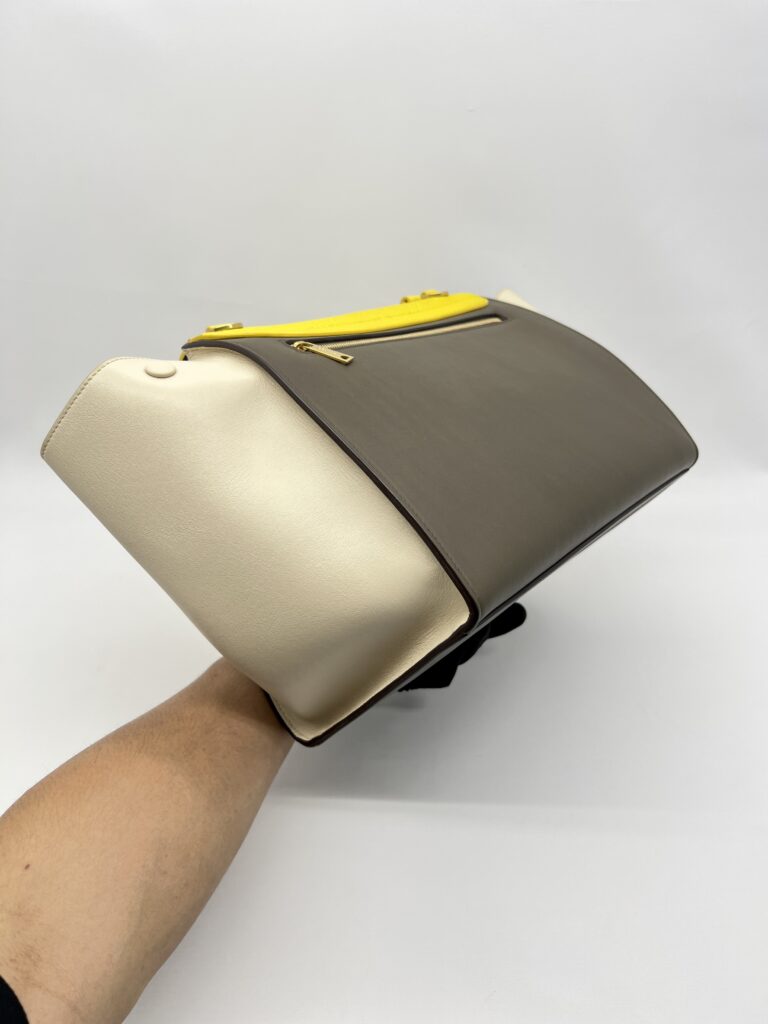 Celine Trapeze Medium Yellow Beige GHW