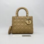 Dior Lady Dior Medium Dark Beige GHW