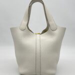 Hermes Picotin 18 Clemence Gris Pale GHW