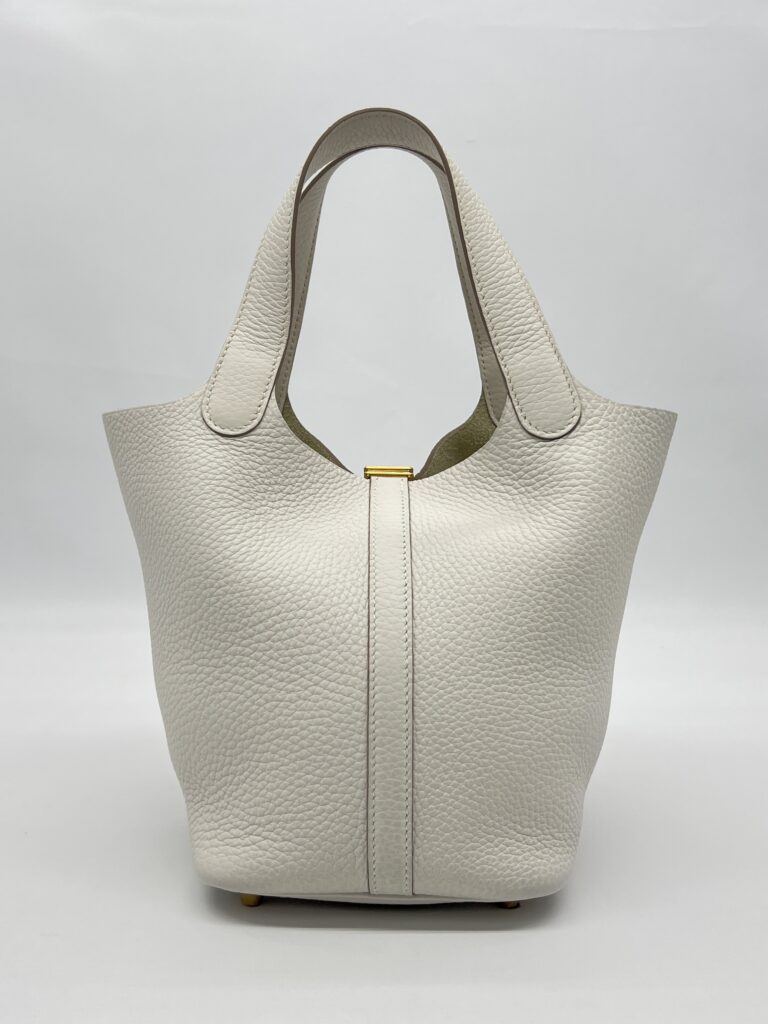 Hermes Picotin 18 Clemence Gris Pale GHW
