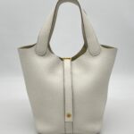 Hermes Picotin 18 Clemence Gris Pale GHW