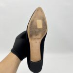 Manolo Blahnik Hangisi Flat Satin Black