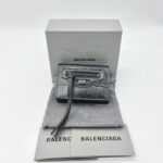 Balenciaga Neo Classic Trifold Croco Embossed Black SHW