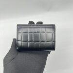 Balenciaga Neo Classic Trifold Croco Embossed Black SHW