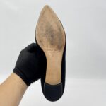 Manolo Blahnik Hangisi Flat Satin Black