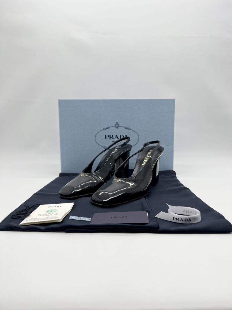Prada Slingback Pumps Patent Black