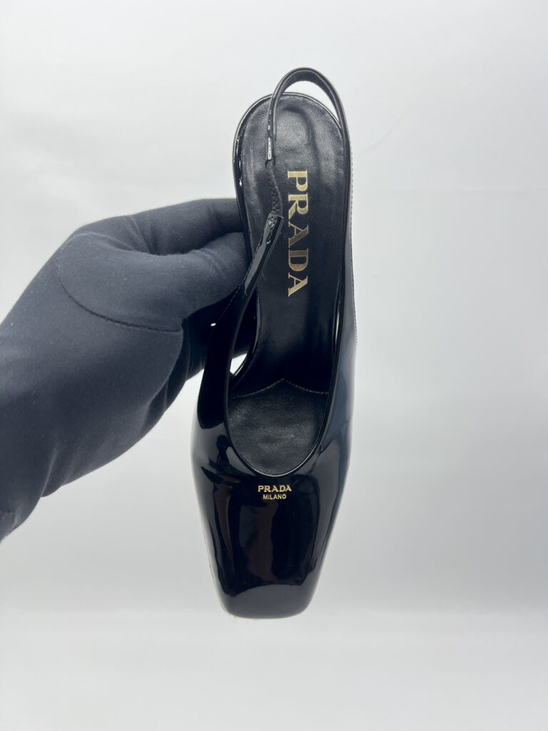 Prada Slingback Pumps Patent Black