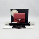 Chanel Trifold Wallet Mini Caviar Red SHW