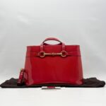 Gucci Horsebit Bright Bit Tote Vernis Red GHW