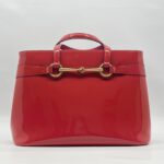 Gucci Horsebit Bright Bit Tote Vernis Red GHW