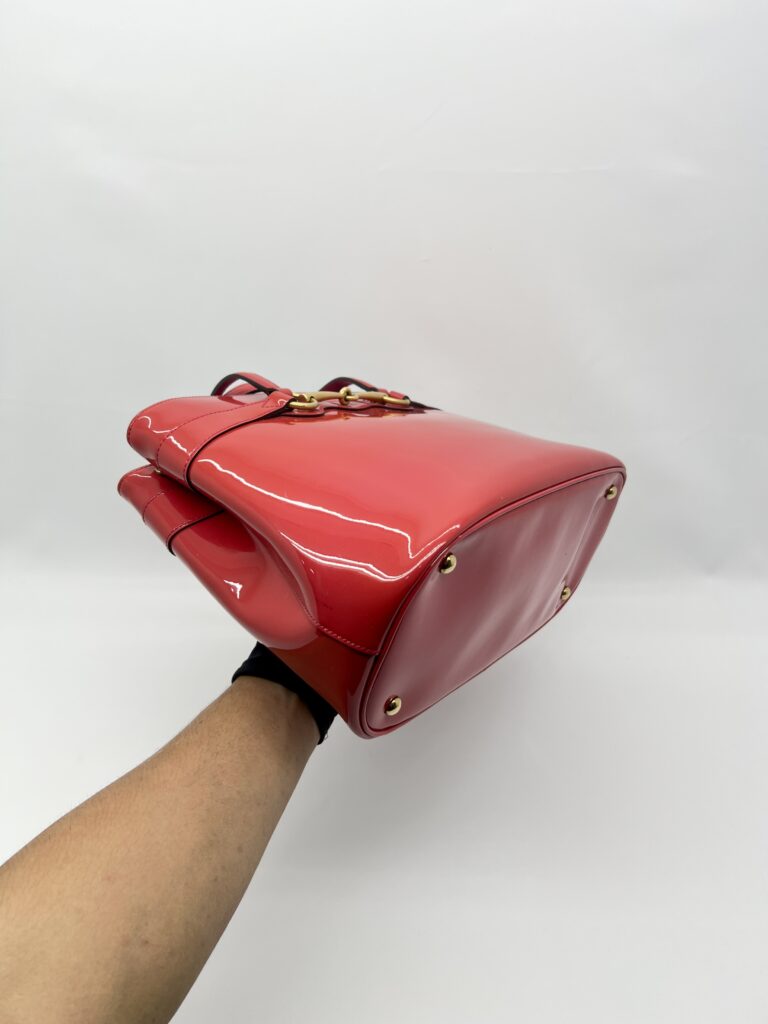 Gucci Horsebit Bright Bit Tote Vernis Red GHW