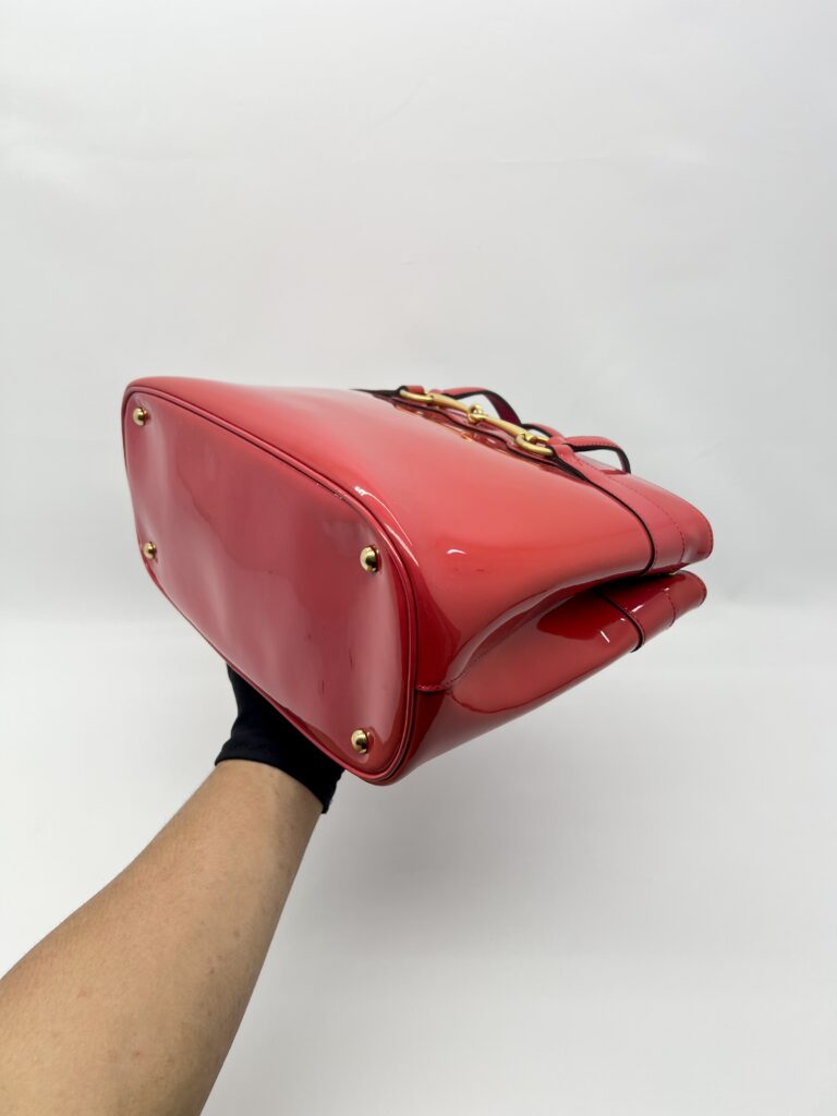 Gucci Horsebit Bright Bit Tote Vernis Red GHW