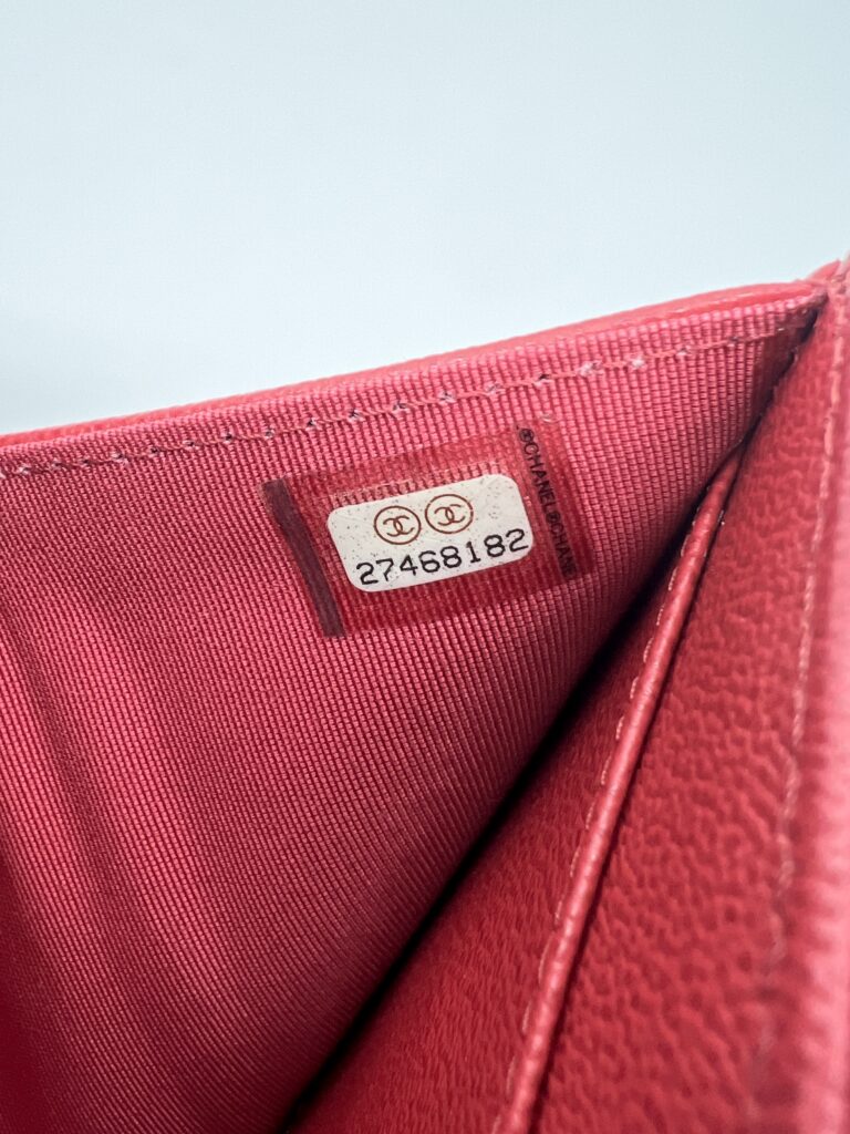 Chanel Trifold Wallet Mini Caviar Red SHW