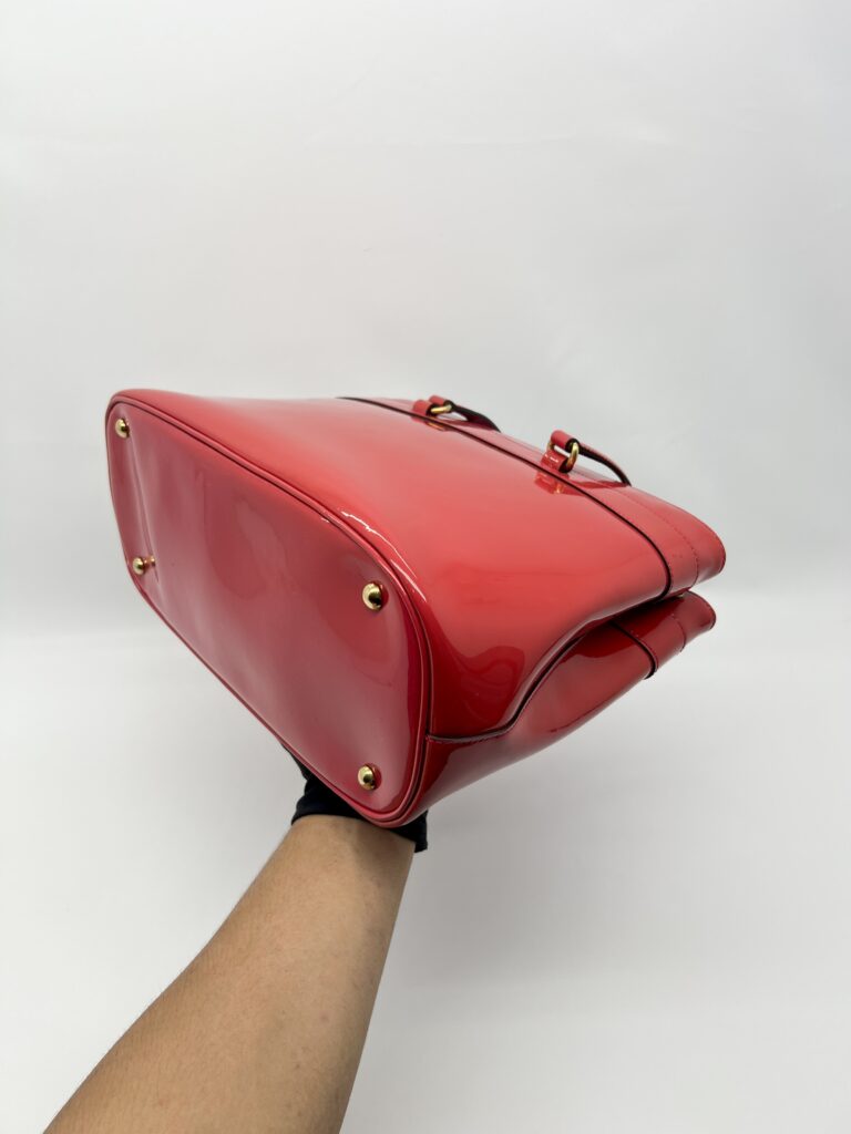 Gucci Horsebit Bright Bit Tote Vernis Red GHW