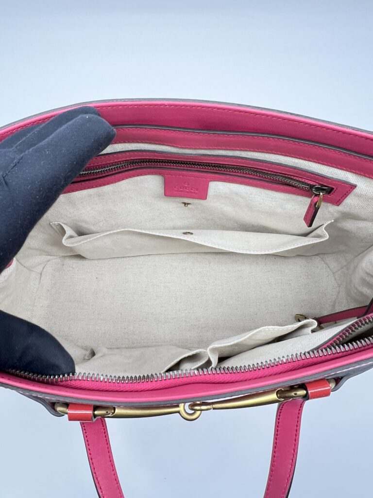 Gucci Horsebit Bright Bit Tote Vernis Red GHW