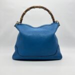 Gucci Diana Bamboo Handle Blue Pebbled