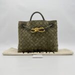 Bottega Veneta Small Andiamo Suede Intrecciato Cypress GHW