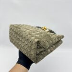 Bottega Veneta Small Andiamo Suede Intrecciato Cypress GHW