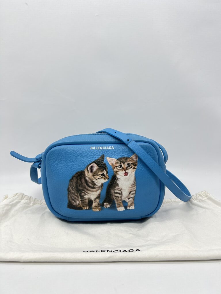 Balenciaga Everyday Camera Bag Blue Cat SHW