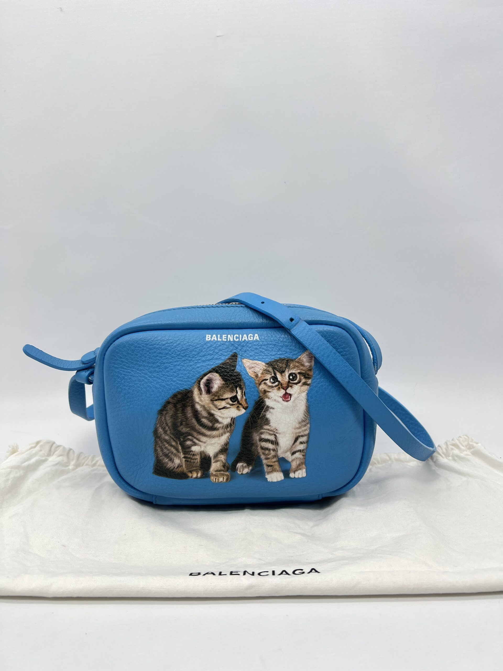 Balenciaga Everyday Camera Bag Blue Cat SHW