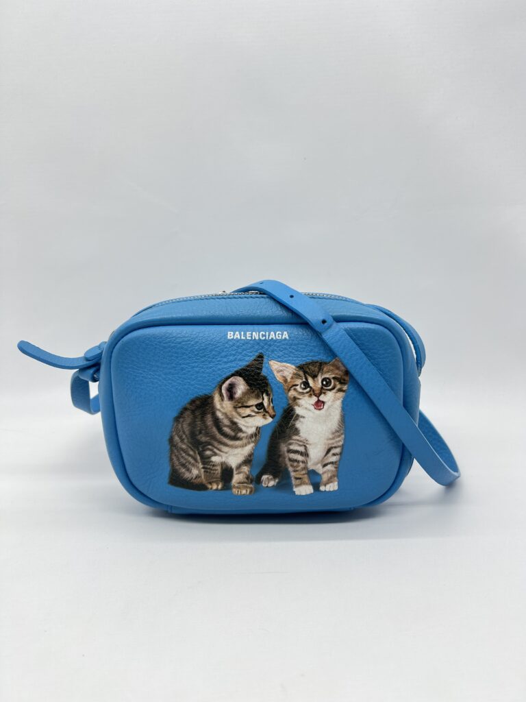 Balenciaga Everyday Camera Bag Blue Cat SHW