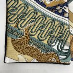 Hermes Carre Twill Mystere Scarf Camel/ Vert/ Blanc